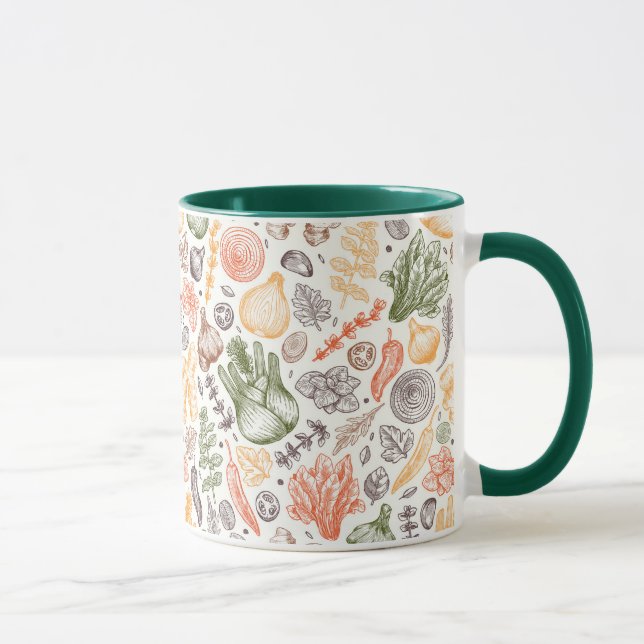 Caneca Padrão Vegetal do Jardim da Cozinha (Direita)