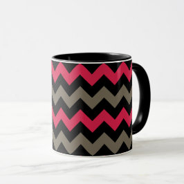 Caneca Padrão Vermelho da Cinza Negra Moderna