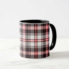 Caneca Padrão Xadrez Vermelho Preto