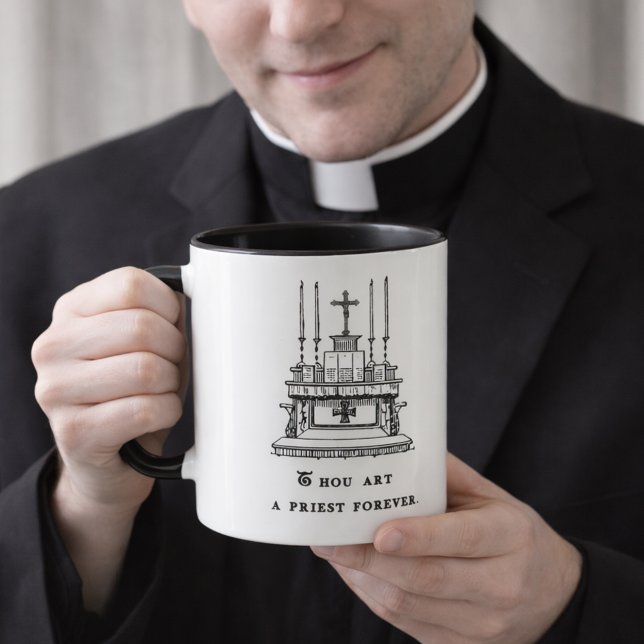 Caneca Padre Católico Latim Massa Altar Oração Religiosa (Criador carregado)