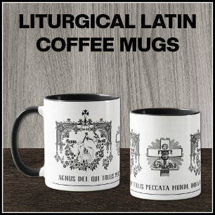 Caneca Padre Latim de Oração Religiosa Tradicional Cat