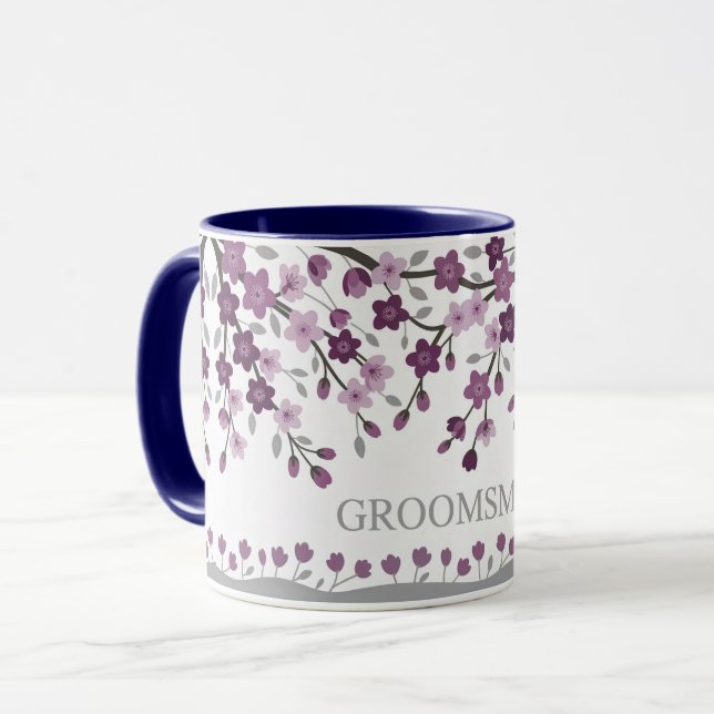 Caneca Padrinhos de casamento de flores de cereja de Lava (Frente Esquerda)