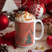 Padrões de árvores de Natal e tigres fundo persona