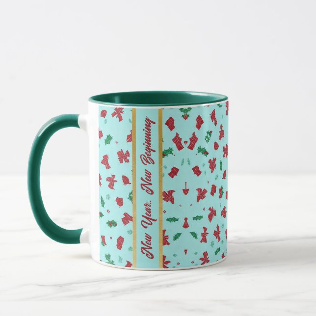 Caneca Padrões de decoração de Natal - Mug de café (Esquerda)