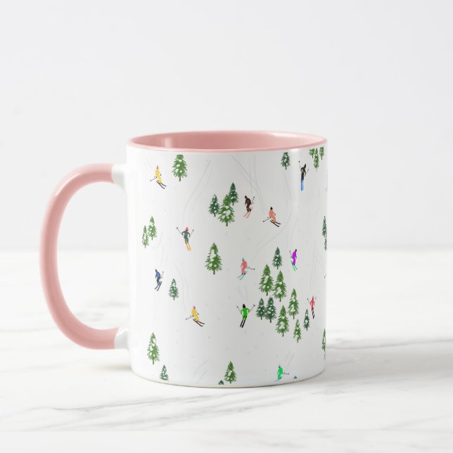 Caneca Padrões de esqui de esqui alpino no inverno (Esquerda)