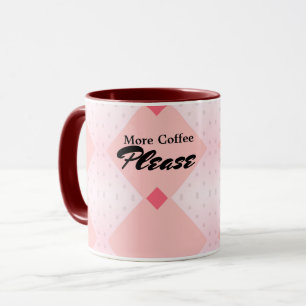 Caneca Padrões de Fundo Geométricos Forma Vermelha Rosa