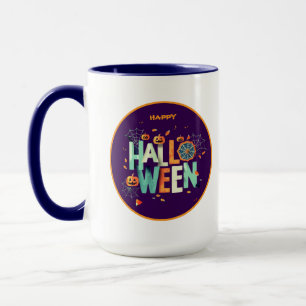 Caneca Padrões de Halloween Bonitos e Assustadores