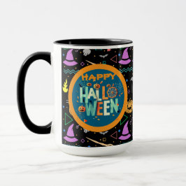 Caneca Padrões de Halloween Bonitos e Assustadores