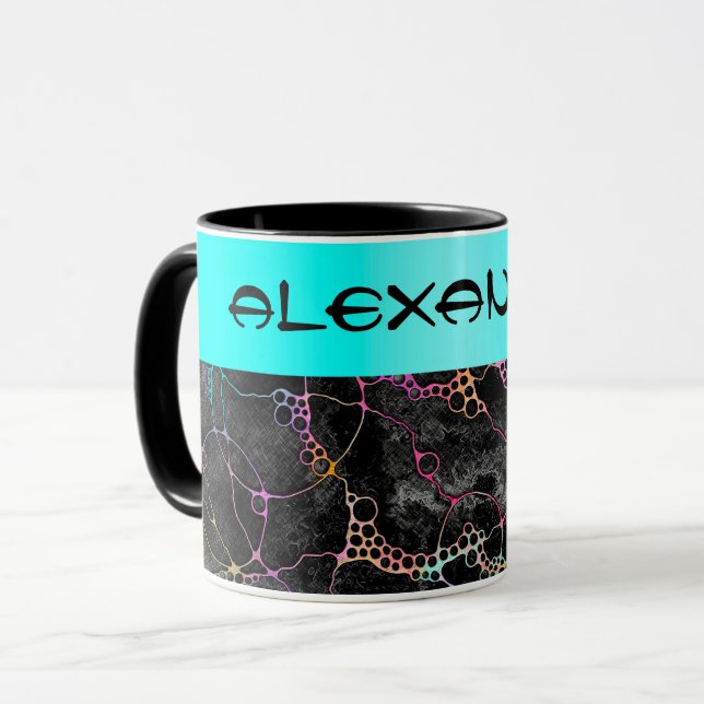 Caneca Padrões De Mão E Digitalmente Pintados Artigo 44º (Frente Esquerda)