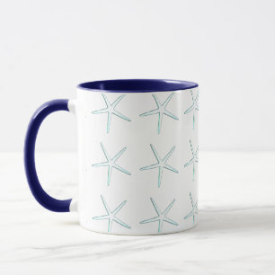 Caneca Padrões de Starfish Feal Azul, Cor Azul, Coca-Náut