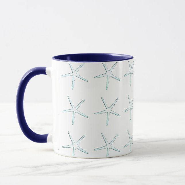Caneca Padrões de Starfish Feal Azul, Cor Azul, Coca-Náut (Esquerda)