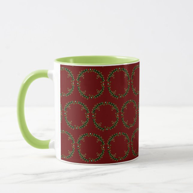 Caneca Padrões de terra natalícia gótica (Esquerda)