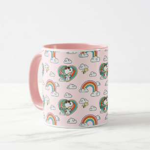Caneca Padrões do Coração do Arco-Íris e Arco-Íris