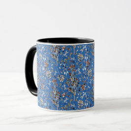 Caneca Padrões Florais Azuis Azuis De Berries