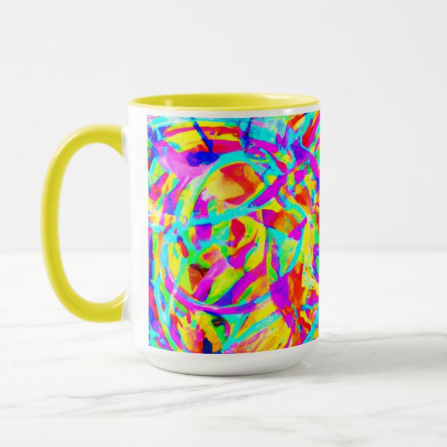 Caneca Padrões Neon brilhante (Esquerda)