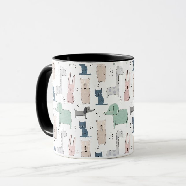Caneca Padrões para o bebê de pastel bonito (Frente Esquerda)