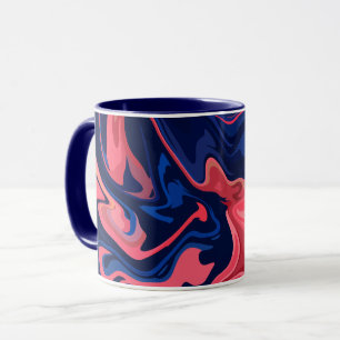 Caneca Padrões que fluem abstrato em cores escuras