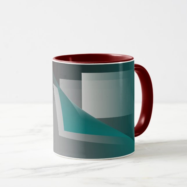 Caneca Páginas de cinza Teal Burgundy (Frente Esquerda)