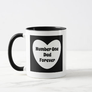 Caneca Pai 1, preto e branco, coração moderna