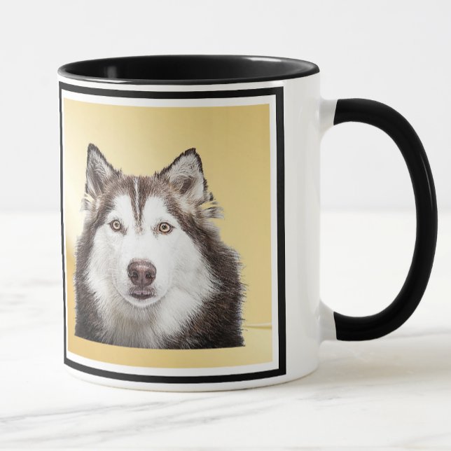 Caneca Pai Cão Dia de os pais Engraçado Pet Photo Black (Criador carregado)