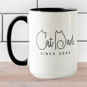Caneca Pai Cat Desde 20XX Moderno Simples diversão