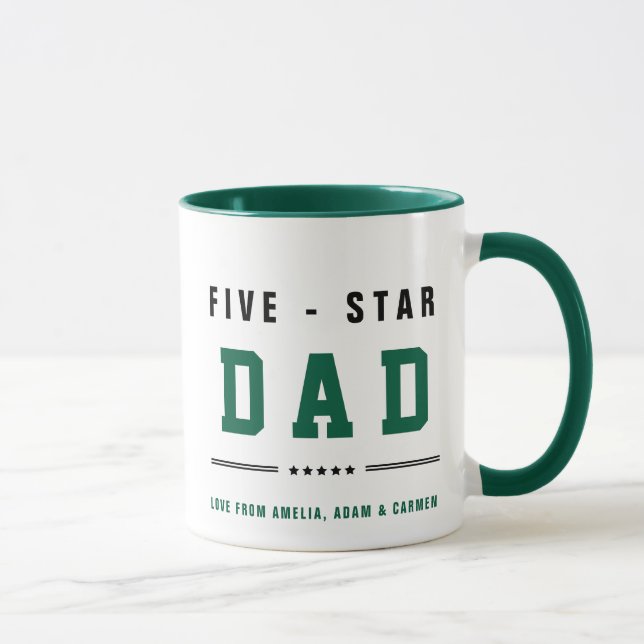Caneca PAI CINCO STAR com nomes personalizados (Direita)