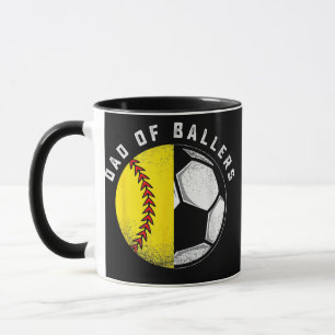 Caneca Pai de Atletas Pai Filho Jogador de Softbol Futebo