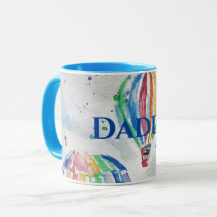 Caneca Pai de balão de ar quente, colorido Watercolor Mug