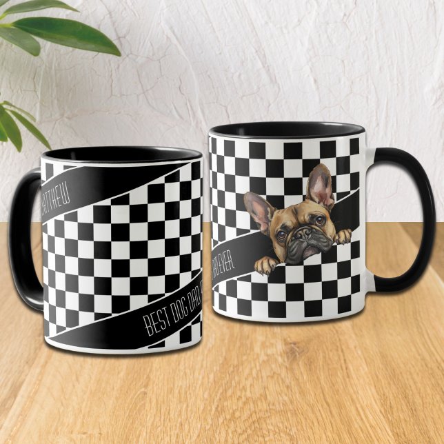 Caneca Pai de Cachorro Cheio de Branco Preto Personalizad (Criador carregado)