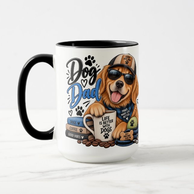 Caneca Pai de Cachorro Engraçado (Esquerda)