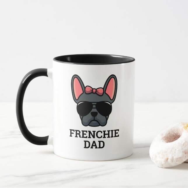 Caneca Pai de Cachorro Francês Buldogue Frênico Azul-Femi (Com Donut)