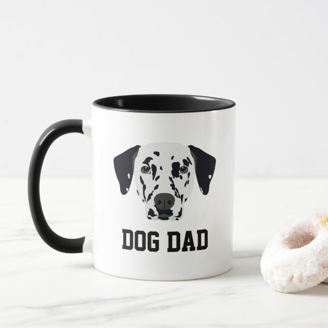 Caneca Pai de Cão Dalmático de Maneira Negra (Com Donut)