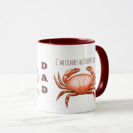 Caneca Pai de Caranguejo Vermelho Náutico Vintage é Crabb