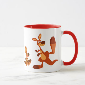 Caneca Pai de Cartoons Bonitos Kangaroo e Joey