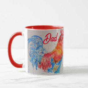 Caneca Pai de Dia de os pais de Pintura de Aquarela Red R