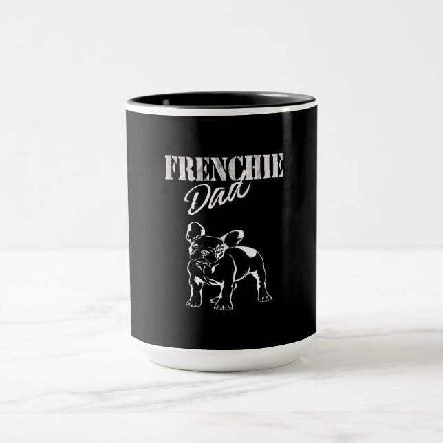 Caneca pai de frenchie fofo | presente de buldogue francê (Centro)