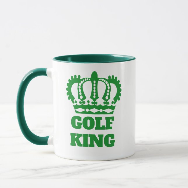Caneca Pai de Golfe Engraçado, Café Rei de Golfe Humoríst (Esquerda)