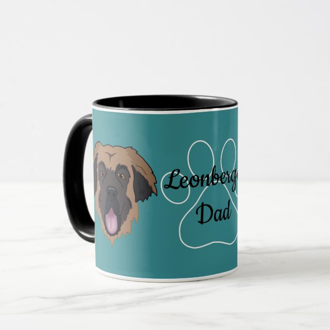 Caneca Pai de Leonberger Personalizado/Mãe (Frente Esquerda)
