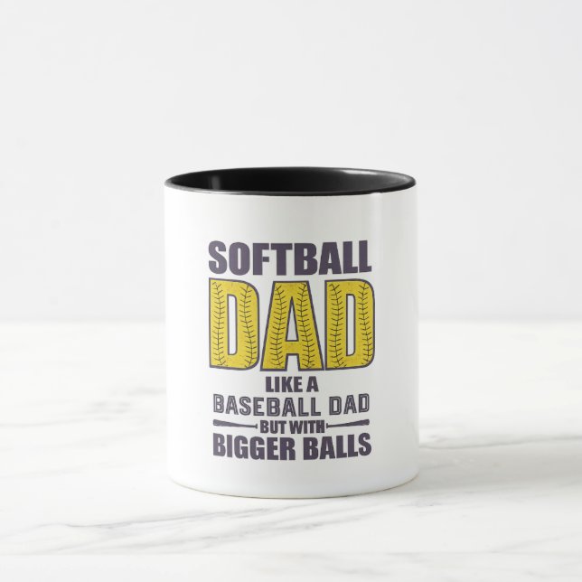 Caneca Pai de Softball SVG, Design de Camisa Engraçado  (Centro)