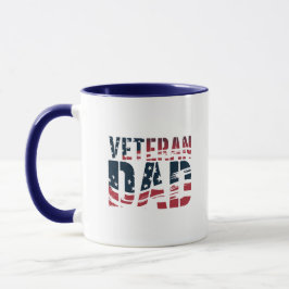Caneca Pai de Veterano Vermelho, Branco e Azul