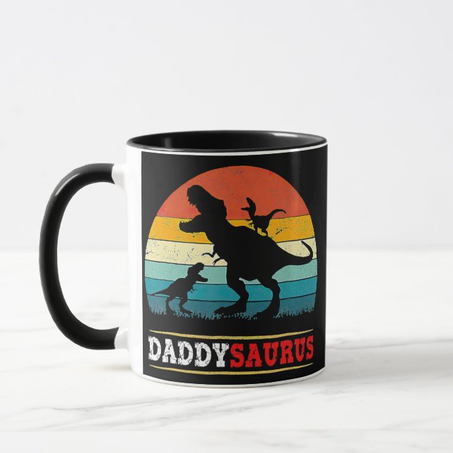 Caneca Pai Dinossauro Daddysaurus 2 Dia de os pais para C (Esquerda)