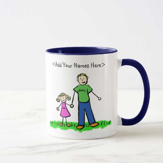 Caneca Pai e Filha Mug (Personalizar Nomes) (Direita)