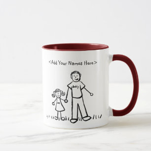 Caneca Pai e Filha Mug (Personalizar Nomes)