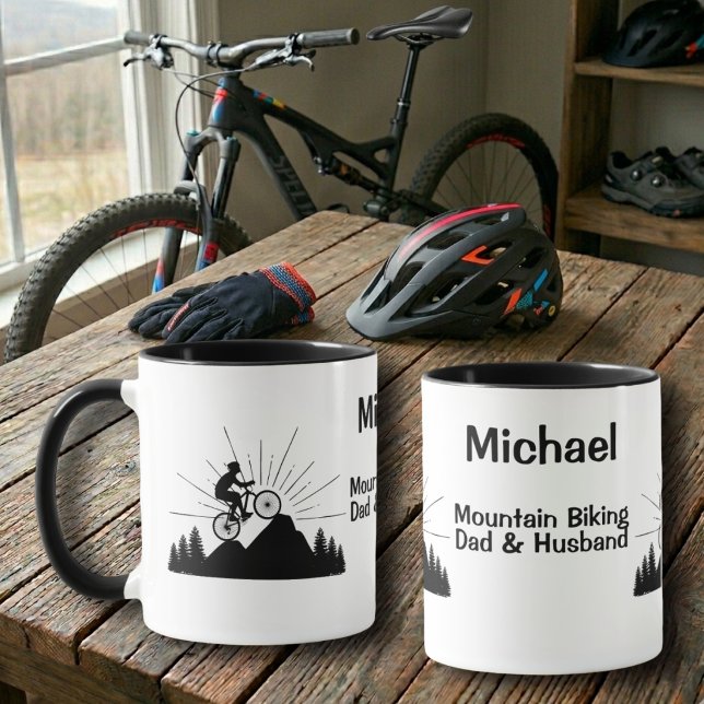 Caneca Pai e Marido de Ciclismo de Montanha (Criador carregado)