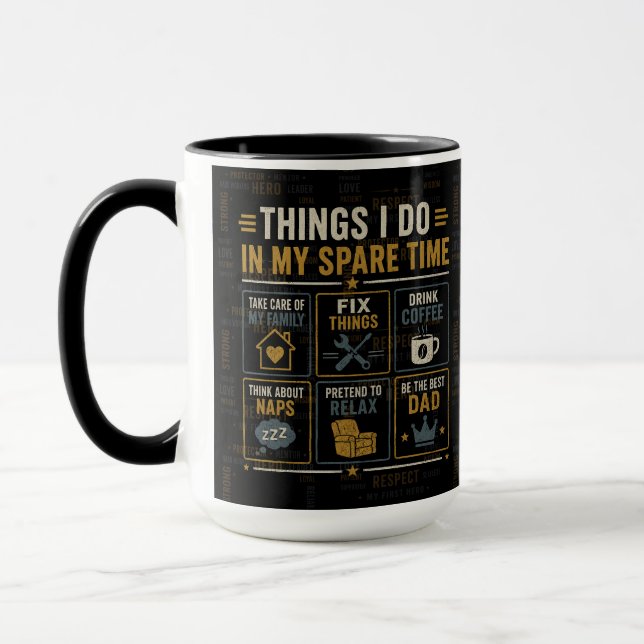 Caneca Pai Engraçado | Coisas que Faço no Meu Temp (Esquerda)