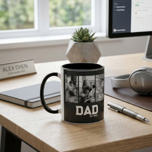 Caneca Pai Est 3 Foto Preto e Branco Ano Dia dos Pais