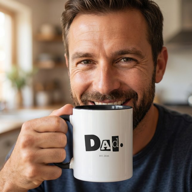 Caneca Pai Estabeleceu Ano Custom Moderno e Negrito (Criador carregado)