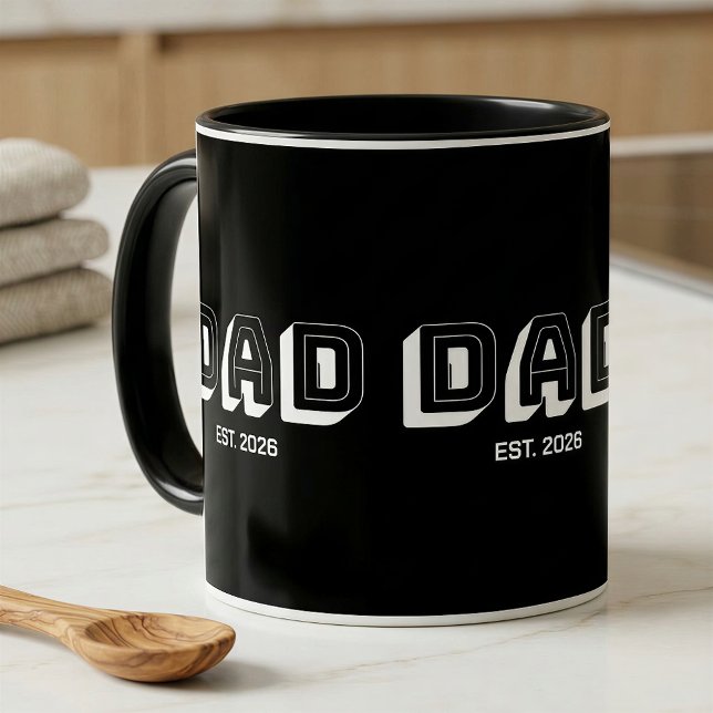 Caneca Pai Estabelecido em Varsity Negrito (Criador carregado)