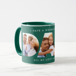 Caneca Pai foto moderna tipografia