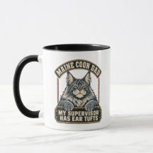 Pai Gato Supervisor Maine Coon Cinza Vintage
